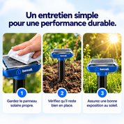 Bercail® Sentinelle - Le piquet solaire anti-taupes