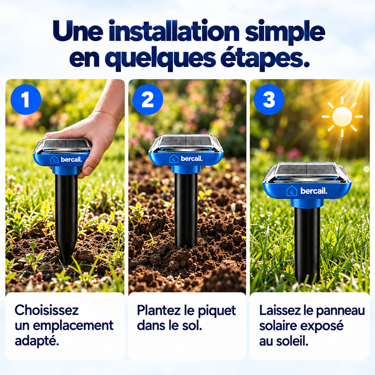 Bercail® Sentinelle - Le piquet solaire anti-taupes