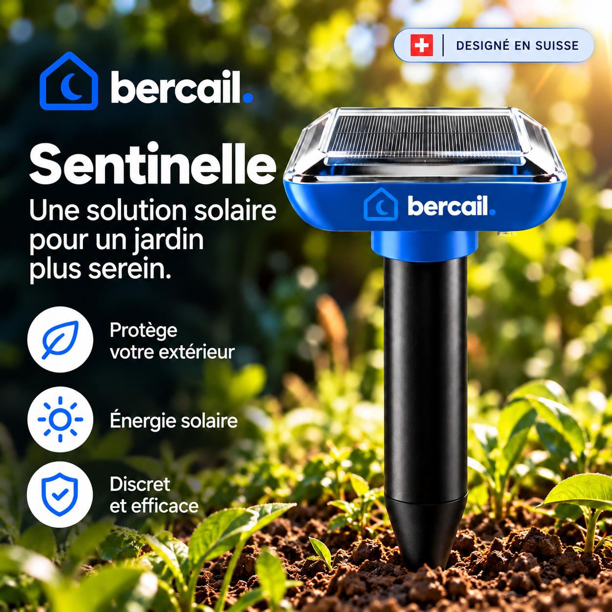 Bercail® Sentinelle - Le piquet solaire anti-taupes